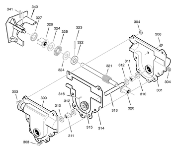 Gear Case Diagram and Parts List for 1695507-18-2856-29 2008 Briggs and Stratton Snow Blower